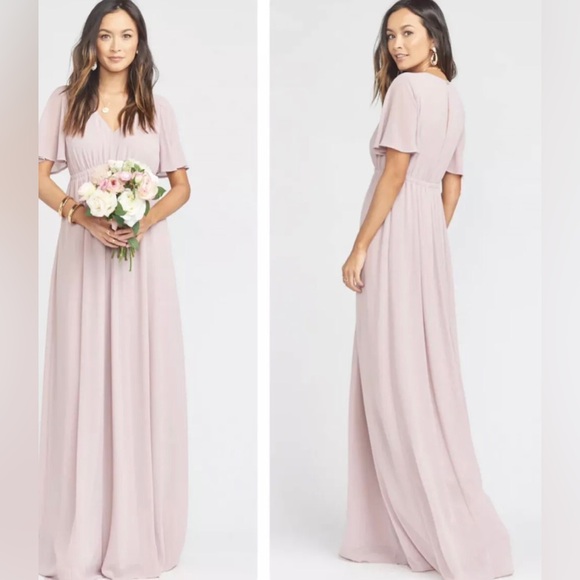 Show Me Your MuMu Dresses & Skirts - Show Me Your Mumu Bridesmaid NWT Emily Soft Beige Chiffon Maxi Dress Size Medium